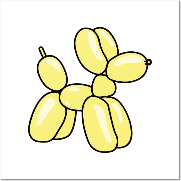 Cute Yellow Balloon Animal Dog Wall Art by maura41